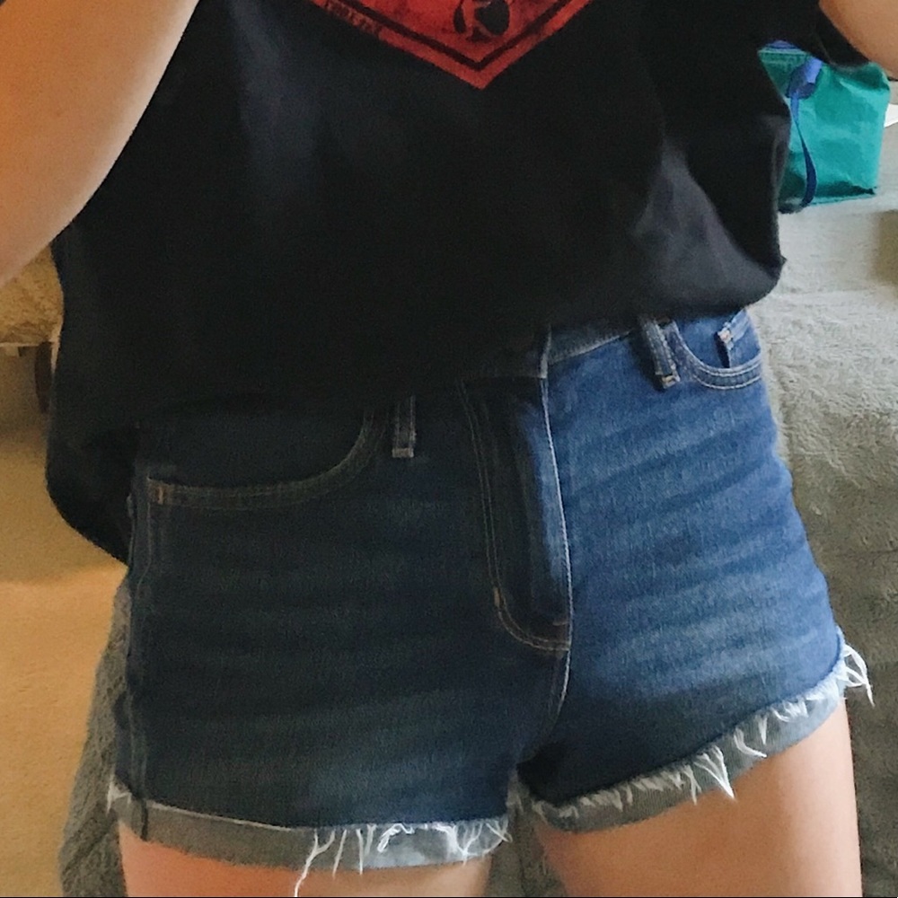 Hollister dark wash jean shorts